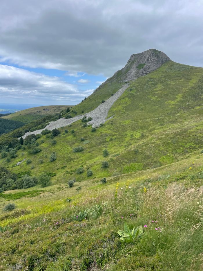 Scenic view of a lush green mountain and valley, perfect for nature lovers.